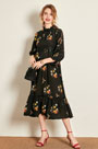 Silk Printed Dress Drop Waist Dress Day Wear