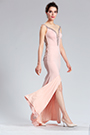 Розовый без рукавов Длинные раскол Пром платье