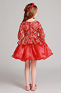 Robe Pour Fille Courte Rouge Avec 3/4 Manches