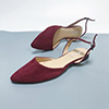 Suede Open Heel Pointed Flat Shoes