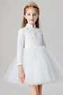 Lace Applique Flower Girl Dress