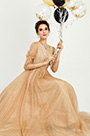 New Fashion Gold-Brown Shiny Formal Evening Dress