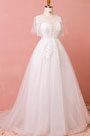 Plus Size Short Sleeves Women Dress Wedding Dress
