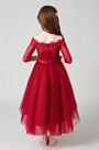 Princess Bordeaux Children Wedding Flower Girl Dress