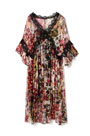 Silk Short Sleeves Printed Dress Summer Dress