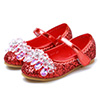Girl's Round Toe Sequins Flat Flower Dance Shoes