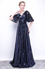 V-Schnitt Pailletten Elegantes Party Abendkleid