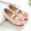 Girl's Round Toe Buckle Leather Flat Flower Girl Dance Shoes