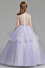 Thistle Colour Princess Children Wedding Flower Girl Dress