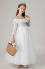 Princess Off Shoulder Children Wedding Flower Girl Dress