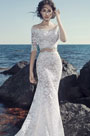 Sexy Sleeves Two-piece Lace Applique Wedding Dress