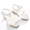 Girl's Open Toe Leather Flat Flower Sandals Shoes