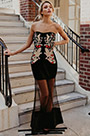 Black Strapless Evening Dress Prom Dress