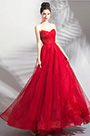 Roter Schatz Plissee Party Abibal Prom Ballkleid