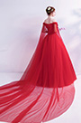 Sexy Rot Schulterfrei Prom Abendkleid Party Kleid