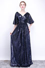 V-Schnitt Pailletten Elegantes Party Abendkleid