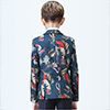 Boys Print One Button Closure Suits Show Tuxedo