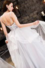 White Lace Applique Layer Tulle Women Wedding Dress