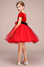 Robe Pour Fille Rouge en Tulle
