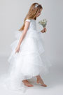 Short Sleeves Wedding Flower Girl Dress