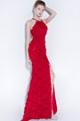 Sexy Halter Red High Slit Evening Party Dress