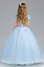 Robe de Princesse Tutu en Tulle Bleu Claire