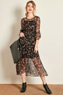 Round Neck Silk Chiffon Printed Dress Summer Dress