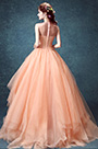 Robe de Bal Orange En Tulle Avec Boderie