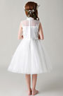 Lovely Lace Applique Flower Girl Dress