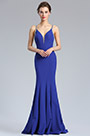 Blau Ärmelloses Langes Meerjungfrau Abendkleid