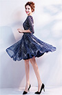 BrillanteRobe Bleue à Manches Jolie Jupe