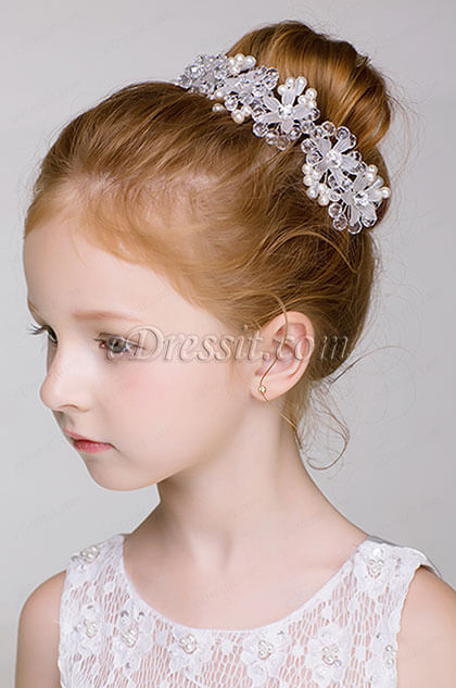 Perlas de perlas chica sombreros de pelo