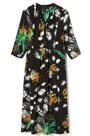 Chic Silk V Col Printed Dress Summer Dress