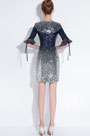 Sexy  Blue-Silver Sequins Elegant Cocktail Party Dress