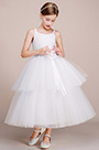 Weiss Hochzeit Blumenkinder Party Kleid