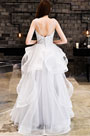 White Lace Applique Layer Tulle Women Wedding Dress
