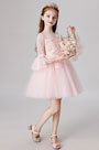 Princess Pink Children Wedding Flower Girl Dress