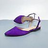 Suede Open Heel Pointed Flat Shoes