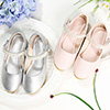 Girl's Simple Round Toe Flat Flower Dance Shoes