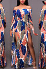 Off Shoulder Printed Dress Summer Dress