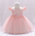 Pink Cap Sleeves Lace Applique Baby Dress