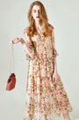 Fashion Silk Printed Long Holiday Dress Day Wear