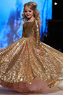 Robe Pour Filles Manches Longues En Sequins Or