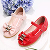 Girl's Bowknot Open Toe Leather Flat Flower Sandals Shoes