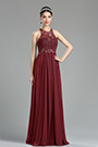 Burgundy Beaded Sequin Evening Dressing Gown