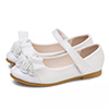 Girl's Round Toe Leather Flat Flower Girl Dance Shoe
