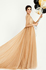 New Fashion Gold-Brown Shiny Formal Evening Dress