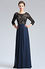 Черные и синие 3/4 рукава Мать платья невесты