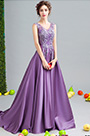 Sexy Purple V-Cut Long Party Formal Dress