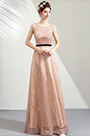 Cap Sleeve Sequins Tulle Formal Party Evening Dress